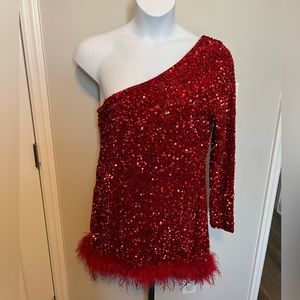 Plus Red sequins dress